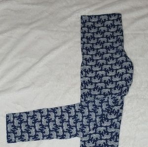 Navy blue and maroon elephant leggings